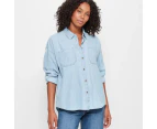 Target Drop Shoulder Denim Shirt - Blue