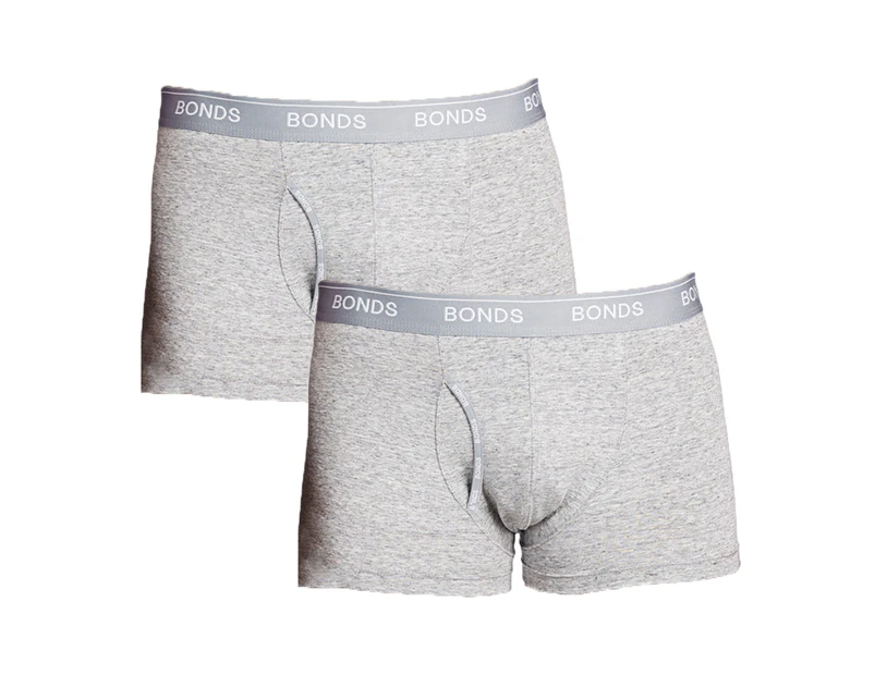 2x Bonds Guyfront Trunks Mens Grey Briefs Boxer Undies Underwear MZVJ Bulk