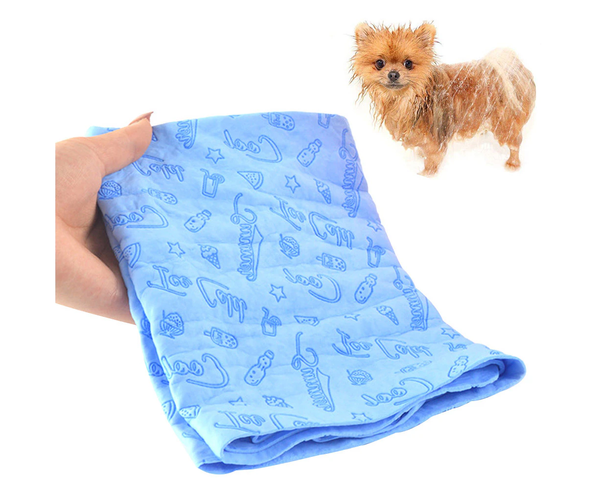 Microfiber Dog Towel Ultra Soft Pet Bath Towel Super Absorbent Pet Dry - Blue