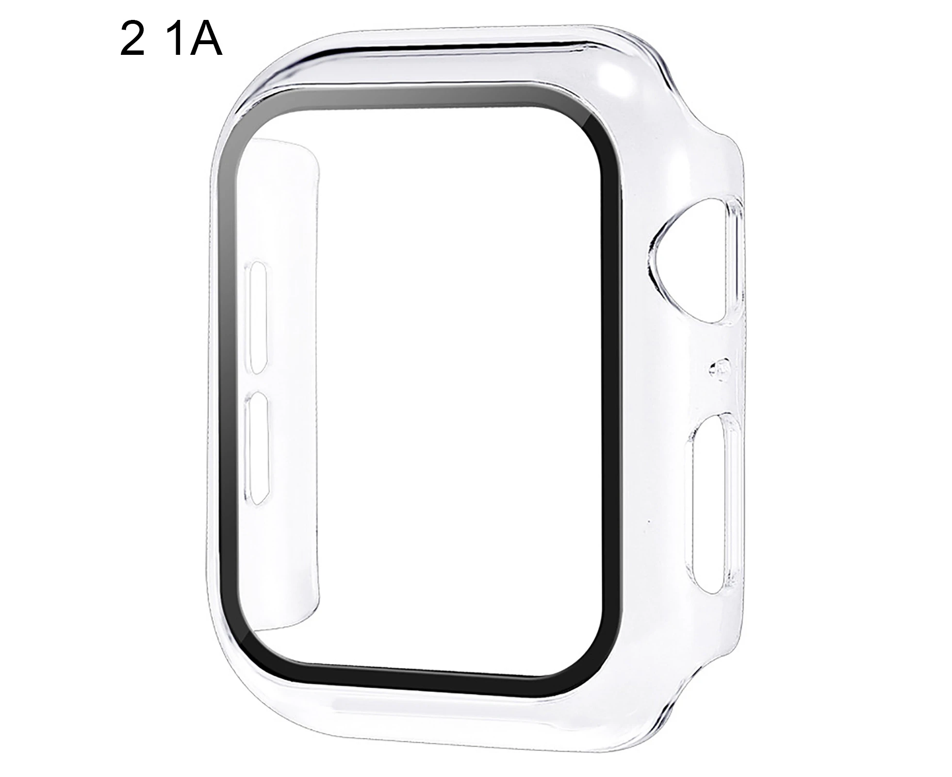 Watch Screen Protector Bubble Free Bubble Free PC Smart Watch Screen Protective Case for Apple Watch 6/SE-#2 PC,Tempered Glass