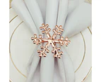 6Pcs Christmas Snowflake Napkin Rings Table Wedding Party Decor Towel Buckles-Golden