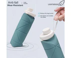 Collapsible Water Bottle Leakproof Valve Reuseable BPA Free Silicone Foldable Travel Water Bottle for Gym Camping Hiking Travel Sports Lightweig-Dark Green