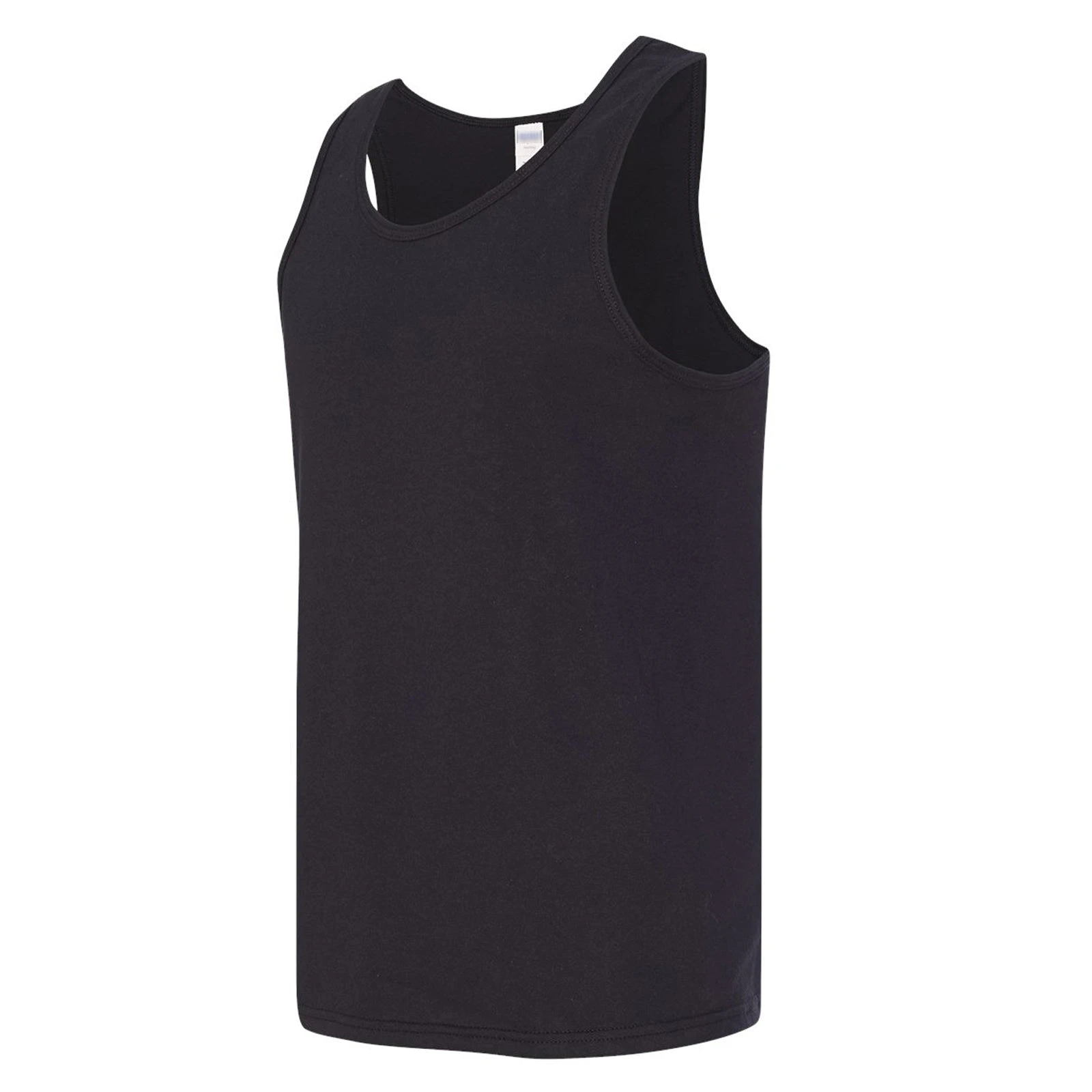 Classic Blank Plain Basic Mens Cotton Tank Top Singlet - Black