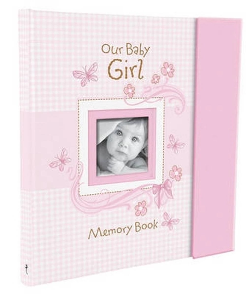 Christian Art Gifts Girl Baby Book of Memories Pink Keepsake Photo Album Our Baby Girl Memory Book Baby Book with Bible Verses, the First Year