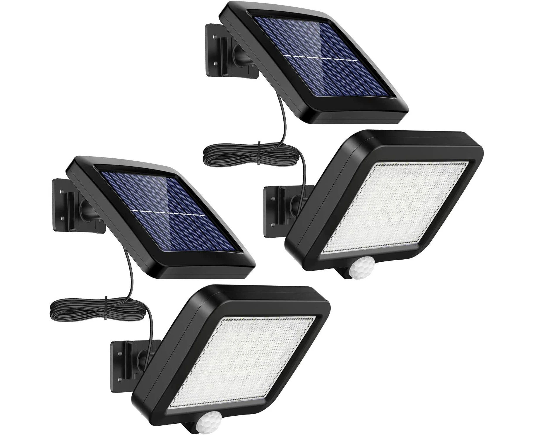 2 Pack LED Solar Lights Outdoor with Motion Sensor, IP65 Waterproof, 120° Lighting Angle, Solar Wall Light for Garden