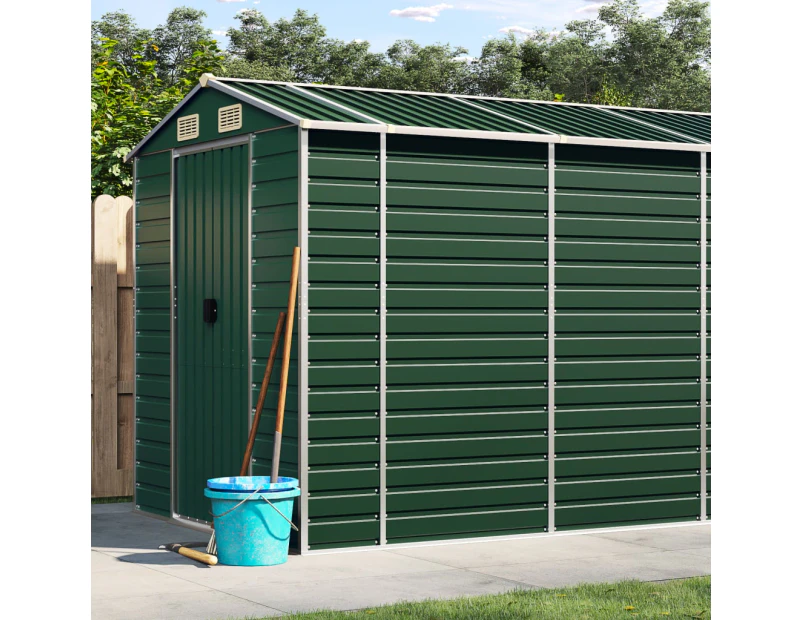 vidaXL Garden Shed Green 191x555x198 cm Galvanised Steel