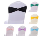 25Pcs Solid Color Soft Chair Bands Stretch Sash with Buckle Wedding Party Decor-Sky Blue