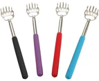 Stainless Steel Back Scratcher, 【4 Piece】High Quality Scratcher with Soft Rubber Grip, Extendable Shaft, Metal and Telescopic Back Scratcher