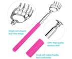 Stainless Steel Back Scratcher, 【4 Piece】High Quality Scratcher with Soft Rubber Grip, Extendable Shaft, Metal and Telescopic Back Scratcher