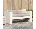 vidaXL Garden Sofa 2-Seater White 134x60x62 cm Solid Wood Pine