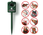 Outdoor Solar Ultrasonic Animal Repeller with Motion Sensor and Flash to Scare Away Rabbits, Squirrels, Foxes, Birds, Skunks, etc