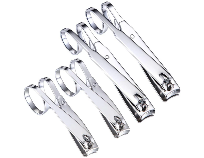 4 Packs Grip Nail Clipper 360-Degree Rotating Head Scissor Grip Toenail Clippers Stainless Steel Edge Fingernail Clipper Set