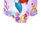 Children Girls Monokini Cartoon Mermaid Princess One Piece Swimsuit Summer Swimwear - Rose Red