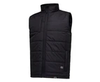 Mens Hard Yakka Puffa 2.0 Vest Waterproof Winter Zip Up Black - Black