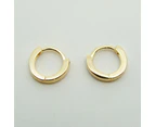 18k Yellow Gold Plated Huggie Hoop 10mm Square Sleeper Earrings