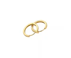 18k Yellow Gold Plated Huggie Hoop 10mm Square Sleeper Earrings