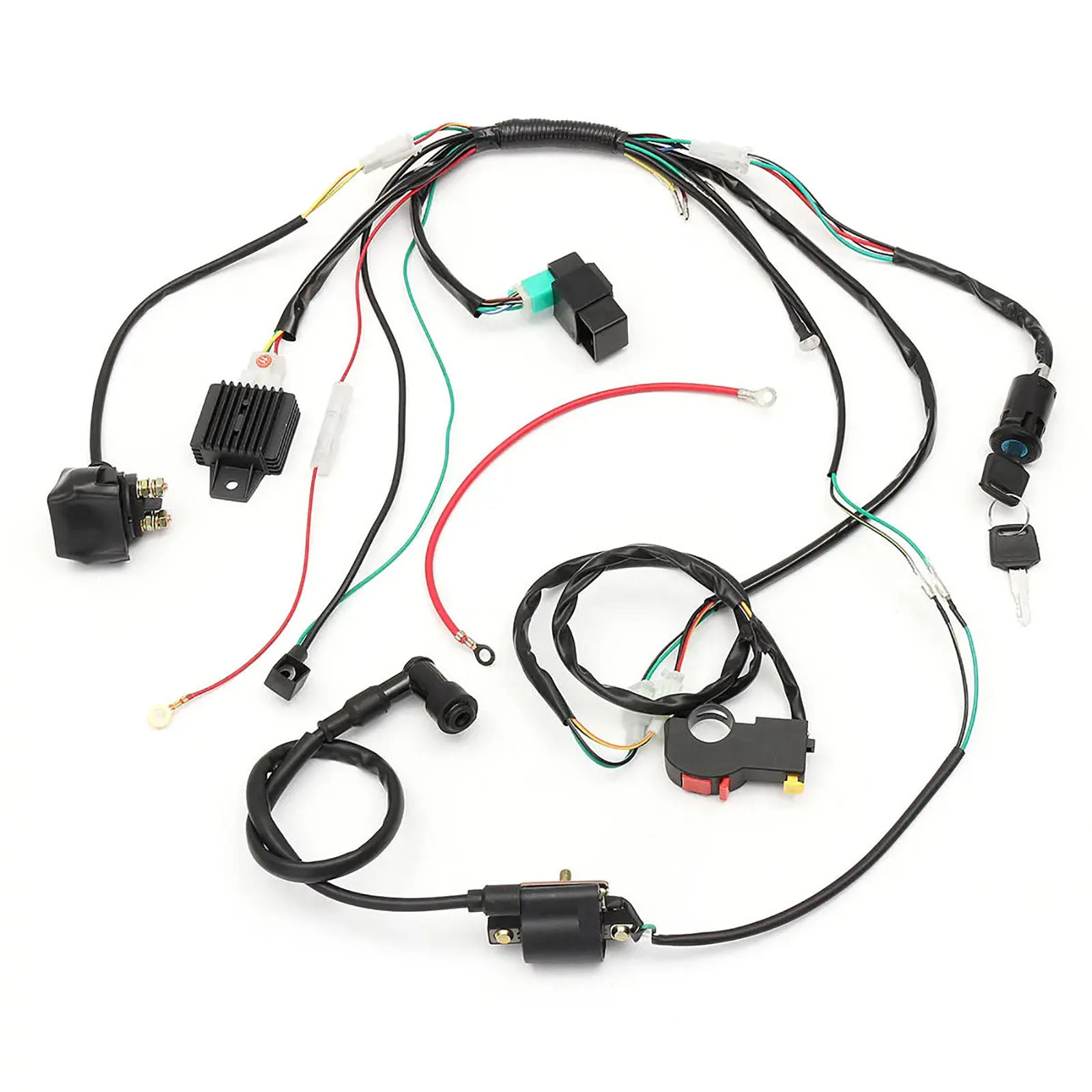 50cc 70cc 110cc 125cc Wiring Harness Loom Solenoid Coil Rectifier Dirt Bike Quad