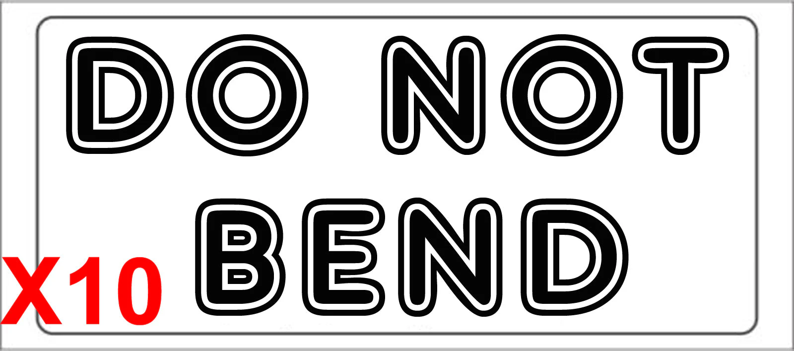 DO NOT BEND label adhesive warning mailing sticky sticker 56x25mm - 10