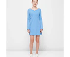Target Long Sleeve Rib Knit Dress - Blue