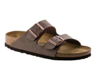 Mens Birkenstock Arizona Birko-Flor Birkibuc Mocha Slip On Sandals