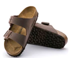 Mens Birkenstock Arizona Birko-Flor Birkibuc Mocha Slip On Sandals