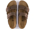 Mens Birkenstock Arizona Birko-Flor Birkibuc Mocha Slip On Sandals