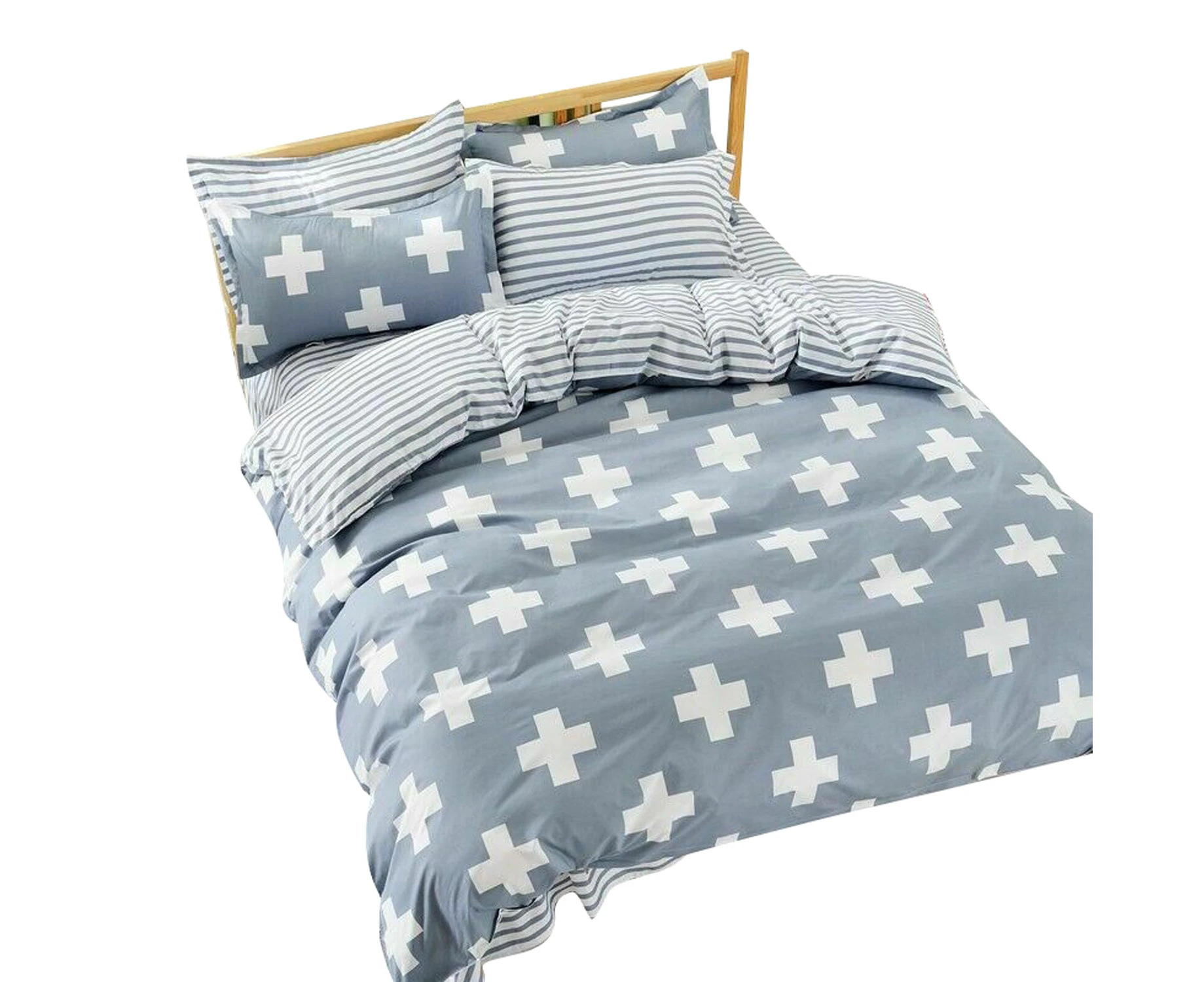 Cross Ultra Soft Quilt Doona Duvet Cover Set Single Double Queen Super King