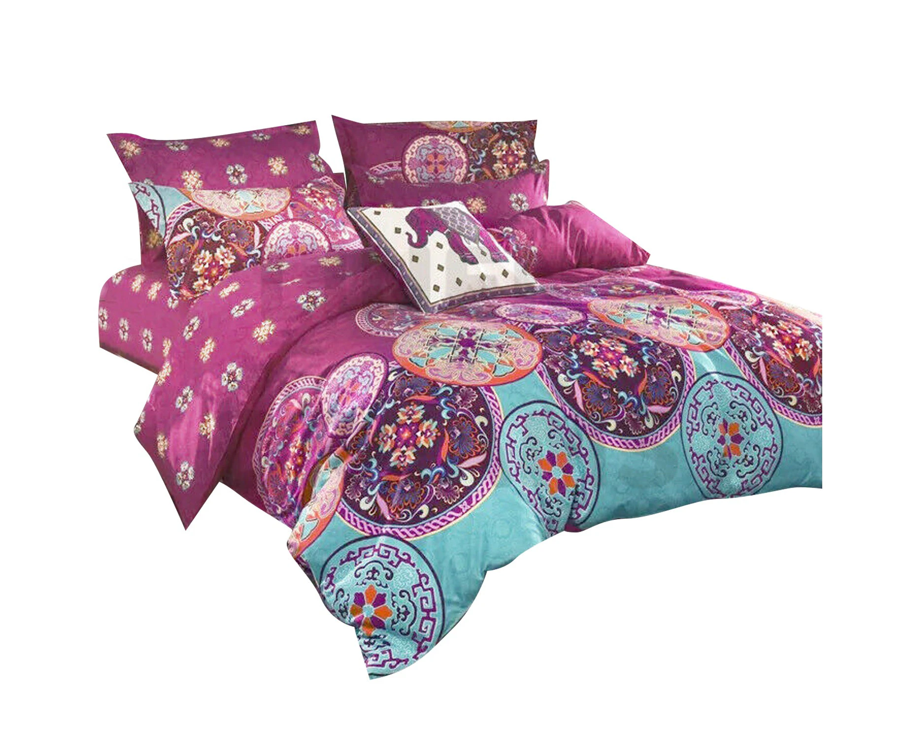 Mandalas Ultra Soft Quilt Doona Duvet Cover Set Single Double Queen Super King