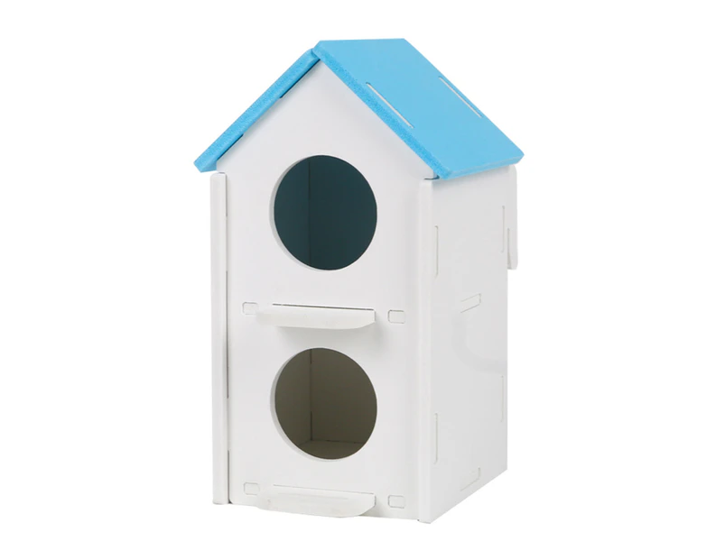 Bird Nest Large Space Keep Warm Double Hole Pearl Bird Parrot Breeding Nest House Cage Accessories-Blue