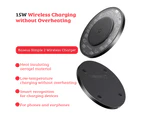 Simple 2 Wireless Charger 15W With Type-C To Type-C Cable-Cluster Black