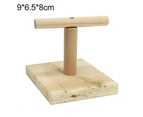 Pet Bird Parrot Wooden Stand Perch Playground Platform Cage Chew Playing Toy-Wood Color Round