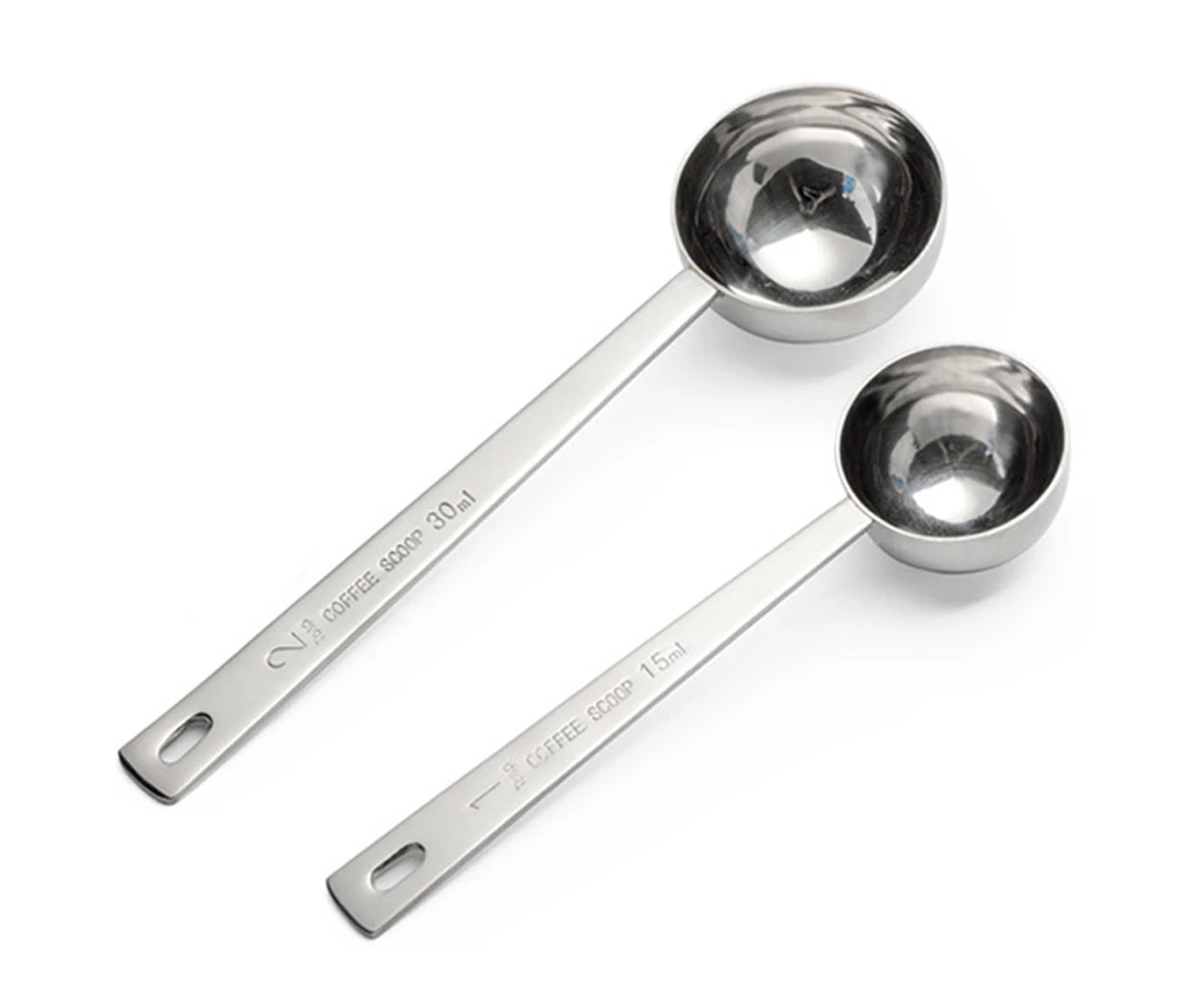 2 Pack Coffee Scoop, Tablespoon measure spoon contains 1 tablespoon (15ml) and 2 tablespoons (30ml)