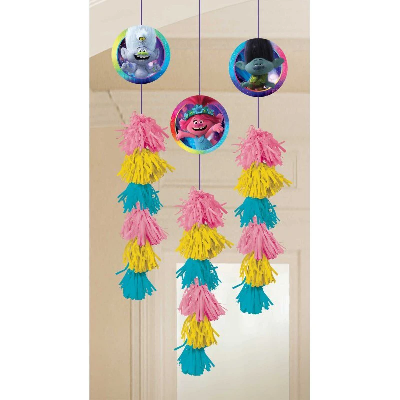 Trolls World Tour Hanging Dangle Decorations 3 Pack