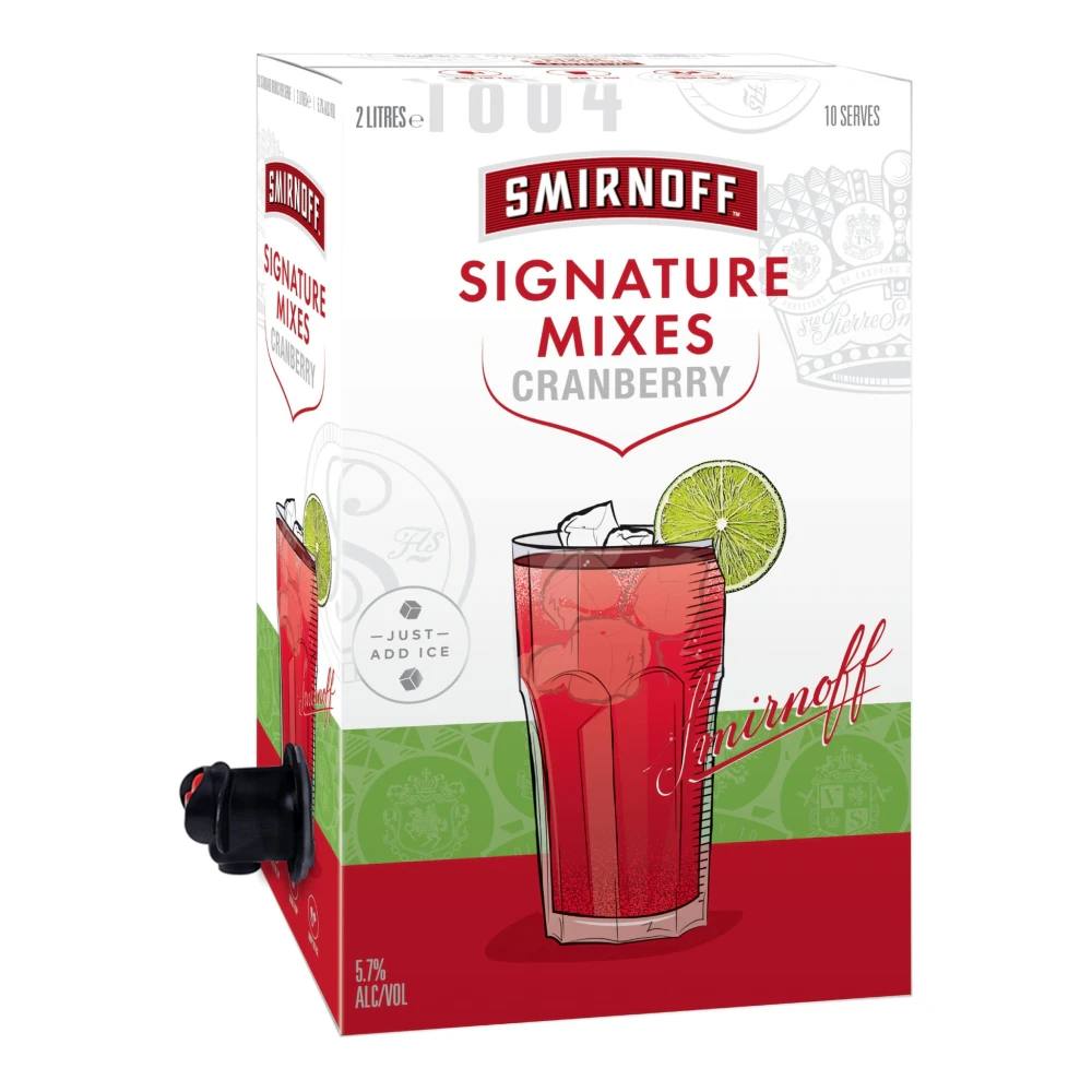 Smirnoff Vodka Signature Mixes Cranberry 2L