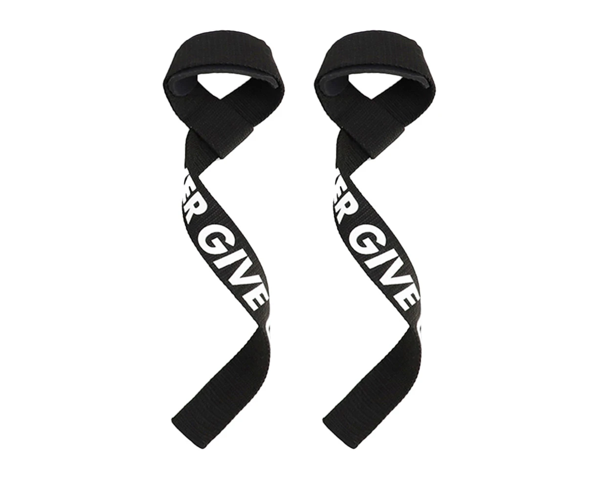 1 Pair Gym Fitness Weight Lifting Hand  Grip Straps Dumbbell Wrist Support Band-Black