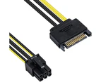 Sata Power Cable Sata15 Pin to 6 Pin PCI Express Graphics Video Card