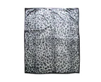 675gsm 2 Ply Animal Print Faux Mink Blanket Queen 200x240 cm Snow Leopard