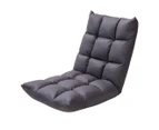 SOGA Grey Lounge Floor Recliner Adjustable Gaming Sofa Bed Foldable Indoor Outdoor Backrest Seat Home Office Decor