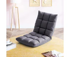 SOGA Grey Lounge Floor Recliner Adjustable Gaming Sofa Bed Foldable Indoor Outdoor Backrest Seat Home Office Decor