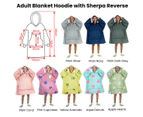 Blanket Hoodie with Sherpa Reverse Aqua Donuts