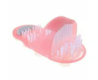 1Pc Foot Scrubber Massager Shower Feet Cleaner Exfoliating Bath Wash Slipper Brush - Pink
