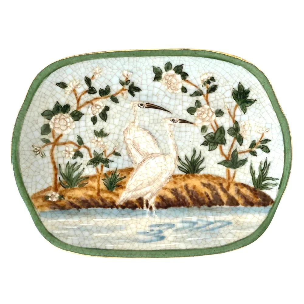 Porcelain Jungla Savon Dish - Crane