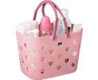 Shower Caddy Basket Tote, Plastic Storage Basket with Handles Portable Bath Organizer