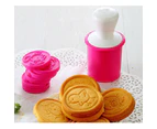 Cookie Stamp With 6 Patterns Cutter Christmas Biscuit Mould Tools - 6pcs - Pink