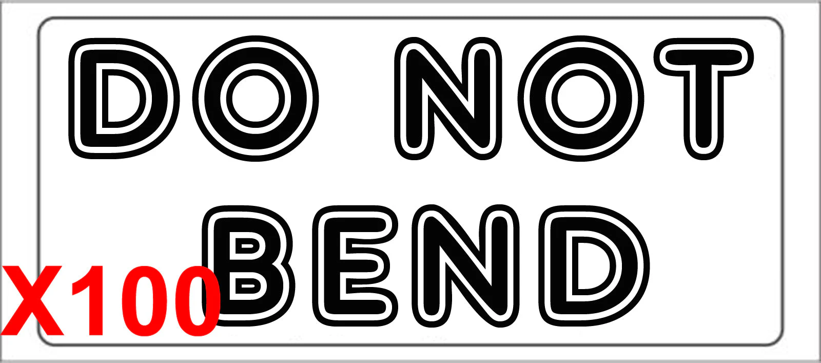 DO NOT BEND label adhesive warning mailing sticky sticker 56x25mm - 100