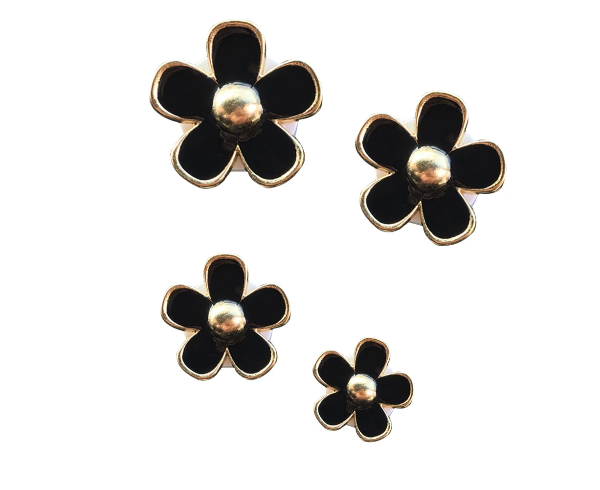 4Pcs/Set Lovely Daisy Flower Car Air Outlet Freshener Perfume Aroma Clip Decor-Black Alloy