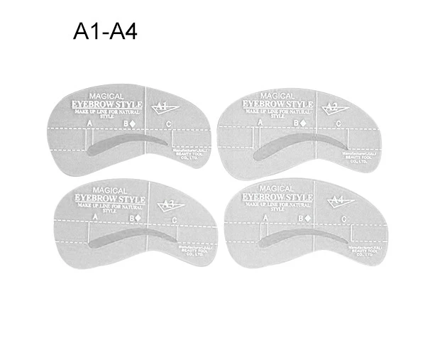 4 Styles Grooming Stencil Kit Make Up Shaping DIY Beauty Eyebrow Template Tools-A1-A4