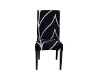 Hyper Cover Stretch Dining Chair Covers with Patterns Black Tone - 4 pcs