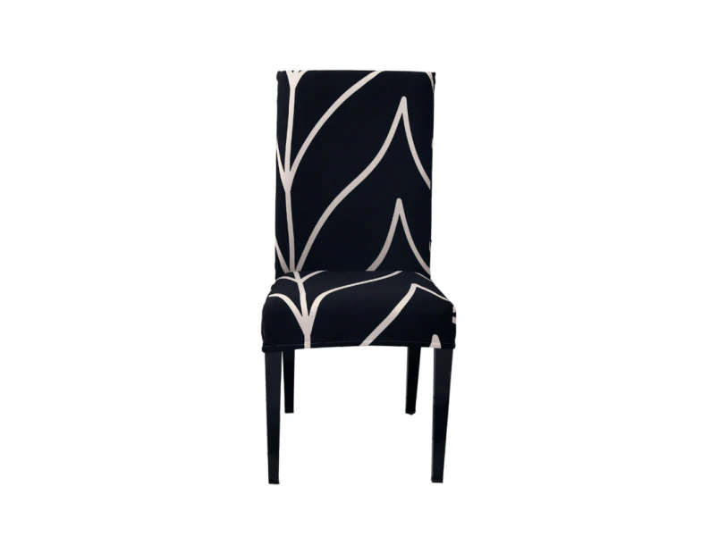 Hyper Cover Stretch Dining Chair Covers with Patterns Black Tone - 4 pcs