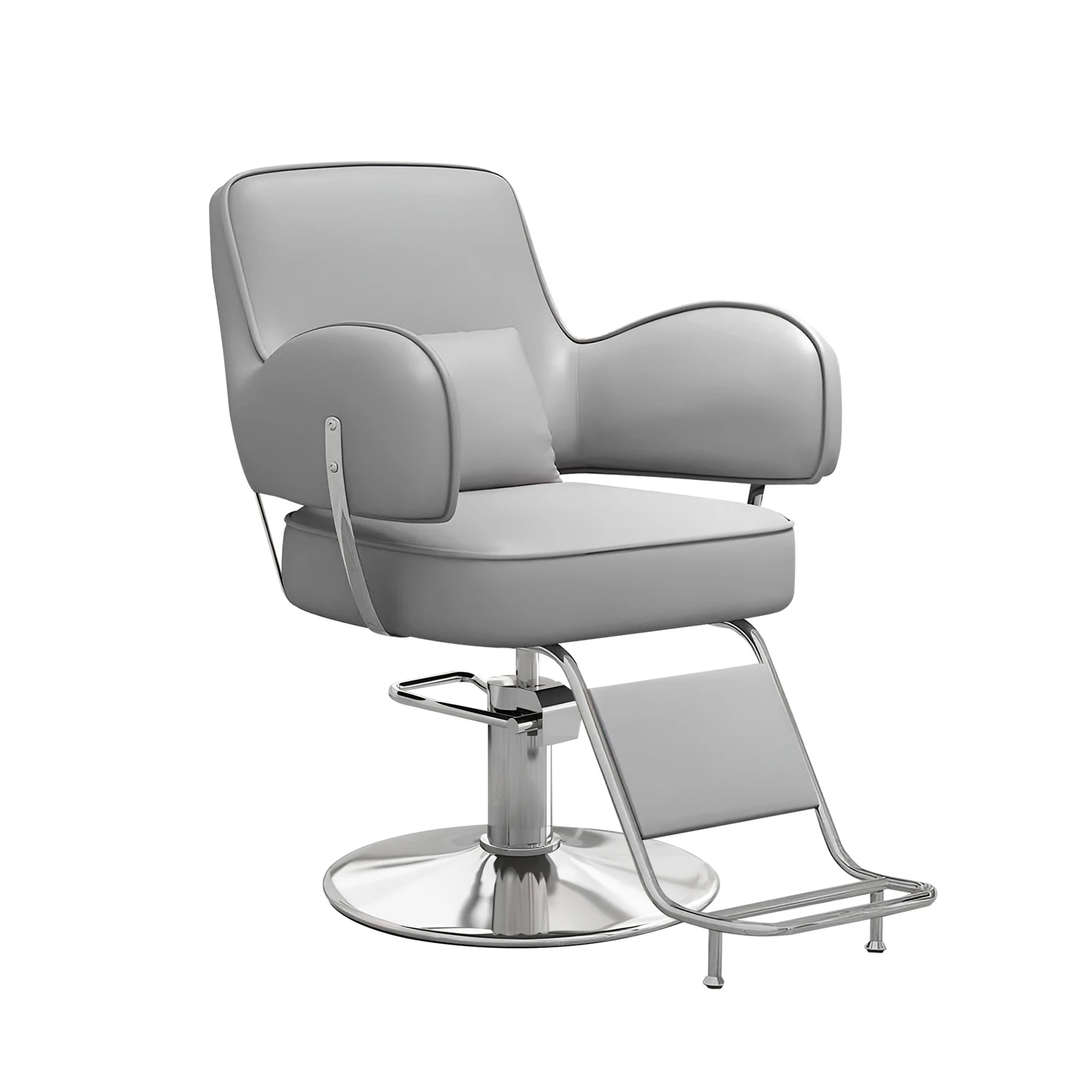 Lauft Barber Chair Salon Stool Swivel Chair Backrest Barber Hair Dresser Chair Hydraulic Lift - Grey